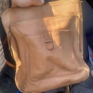 Leather backpack purse